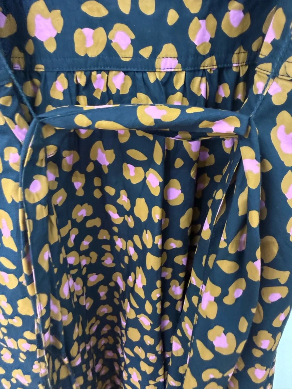 J Crew Navy Leopard Shirt Midi Dress Y9